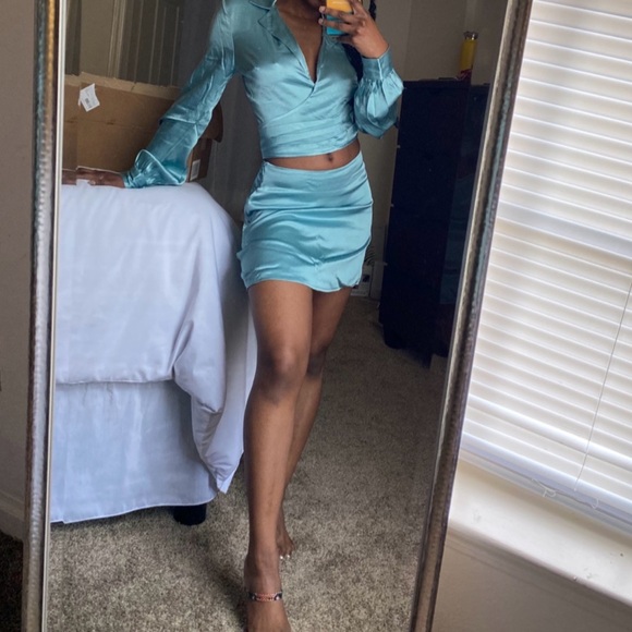 Meshki Dresses & Skirts - - Satin blue set